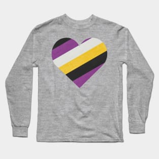 Non Binary Pride Heart Long Sleeve T-Shirt